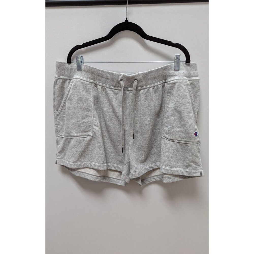 Champion Women's Grey Drawstring Waist Sweat Shorts